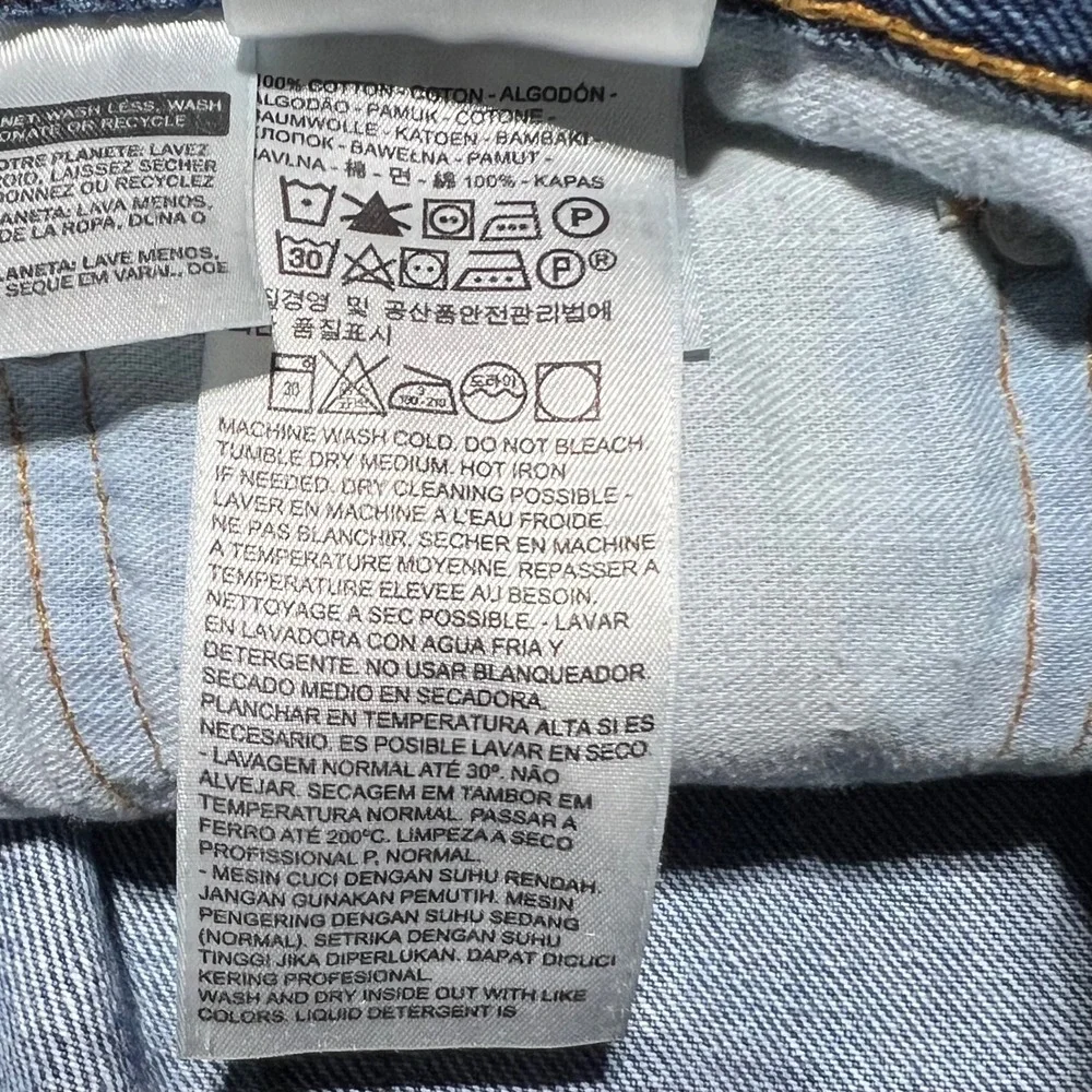 Levis 505 Regular Fit Straight Leg Blue Denim Jeans Mens 40x30 Medium Wash